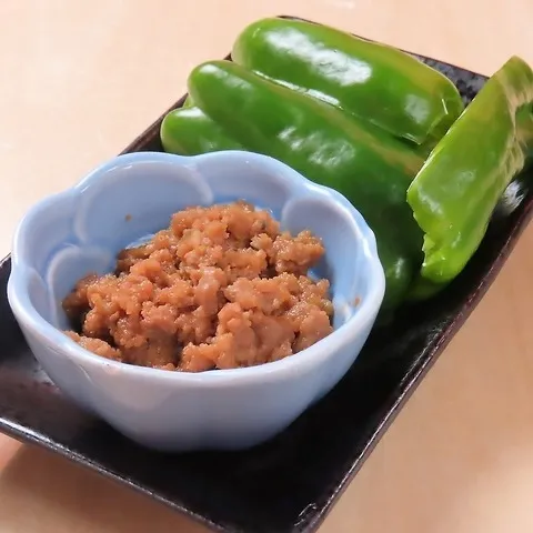 ピーマンと肉味噌